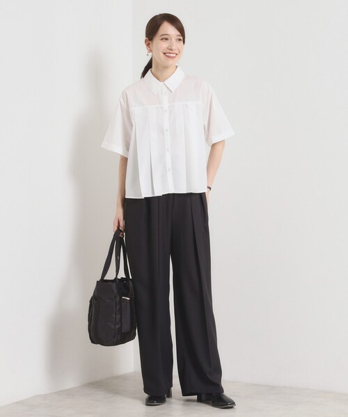 ITS'DEMO（イッツデモ）の「【洗濯機OK】プリーツブラウス（シャツ/ブラウス・レディース・オフホワイト/ライトブルー/ネイビー・00）」の19枚目の写真