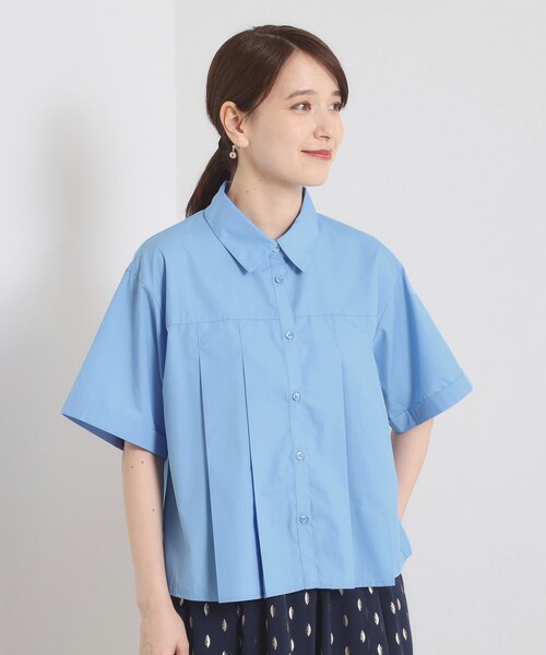 ITS'DEMO（イッツデモ）の「【洗濯機OK】プリーツブラウス（シャツ/ブラウス・レディース・オフホワイト/ライトブルー/ネイビー・00）」の6枚目の写真