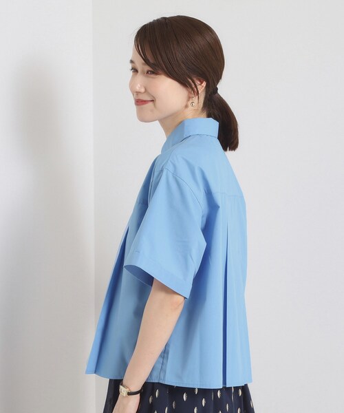 ITS'DEMO（イッツデモ）の「【洗濯機OK】プリーツブラウス（シャツ/ブラウス・レディース・オフホワイト/ライトブルー/ネイビー・00）」の7枚目の写真