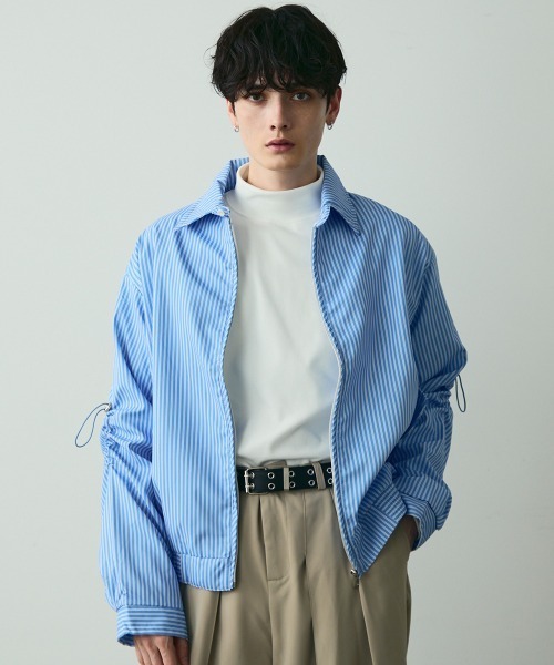 セール】Striped Zip Blouson / ストライプジップブルゾン（ブルゾン
