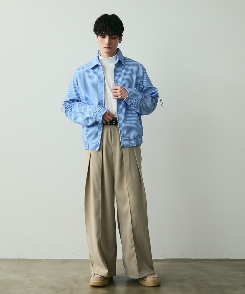 セール】Striped Zip Blouson / ストライプジップブルゾン（ブルゾン