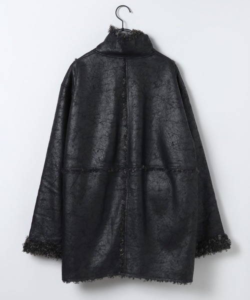 タグ付　JEANASIS リバーシブルムートンファーブルゾン　コート　ブラック セール】リバーシブルムートンファーコート/579108（ムートンコート