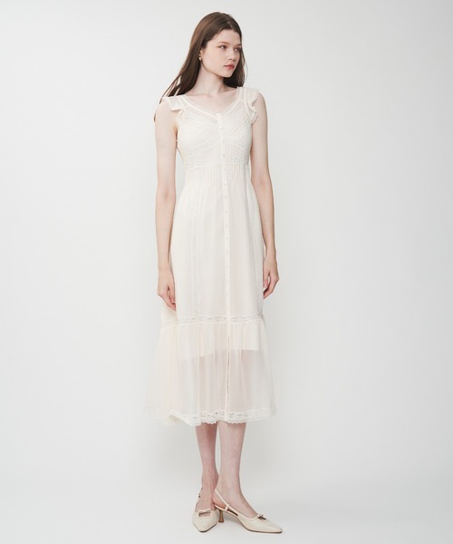 ME COUTURE（ミークチュール）の「シフォンレースピンタックワンピース（ワンピース・レディース・アイボリー/ピンク・1/0/00）」の12枚目の写真
