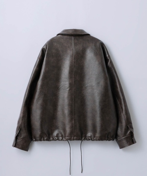 SLICK(スリック)の「【SLICK/スリック】Synthetic Leather A2 Flight Jacket/シンセティックレザーA2フライトジャケット/ ミリタリージャケット(ミリタリージャケット・メンズ・ブラウン/ブラック・1/2/3)」の6枚目の写真