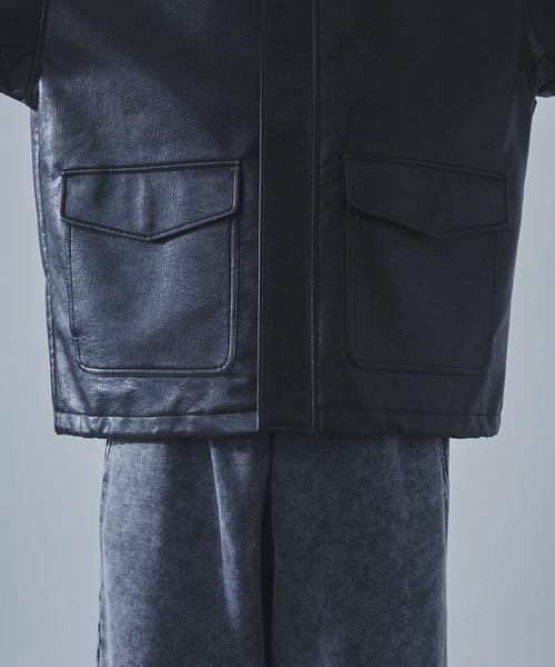 SLICK(スリック)の「【SLICK/スリック】Synthetic Leather A2 Flight Jacket/シンセティックレザーA2フライトジャケット/ ミリタリージャケット(ミリタリージャケット・メンズ・ブラウン/ブラック・1/2/3)」の19枚目の写真