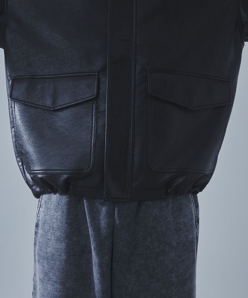 SLICK(スリック)の「【SLICK/スリック】Synthetic Leather A2 Flight Jacket/シンセティックレザーA2フライトジャケット/ ミリタリージャケット(ミリタリージャケット・メンズ・ブラウン/ブラック・1/2/3)」の21枚目の写真