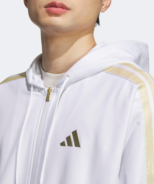 LIMITED PRO フード付きパーカー ホワイト/ブラック/ゴールド Staygold ルーズフィット フード付きトラックトップ / ジャージ