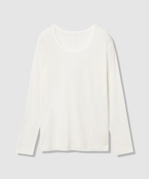 allureville（アルアバイル）の「強撚シアーフライスプルオーバー（Tシャツ/カットソー・レディース・オフホワイト/ブラック/オレンジ・2）」の2枚目の写真