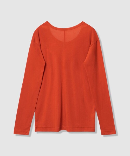 allureville（アルアバイル）の「強撚シアーフライスプルオーバー（Tシャツ/カットソー・レディース・オフホワイト/ブラック/オレンジ・2）」の6枚目の写真