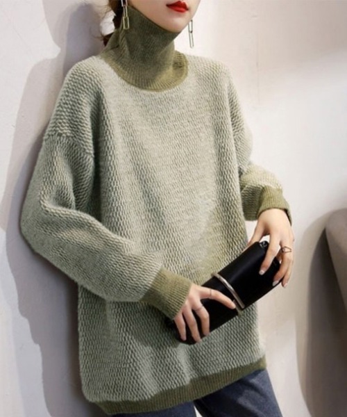 セール】ルーズハイネックニットセーター（ニット/セーター）｜ONEP