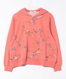 タイニーフラワーワルツ刺繍裏毛フーディ