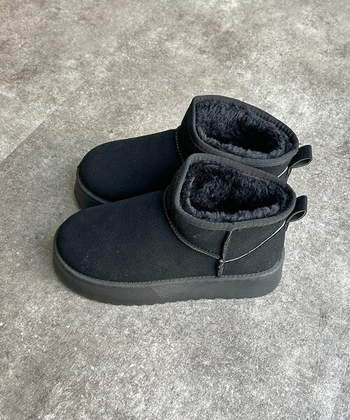 CPCM(シーピーシーエム)の「厚底ムートンブーツ(ブーツ・レディース・ブラック/キャメル・MEDIUM/LARGE/SMALL)」の6枚目の写真