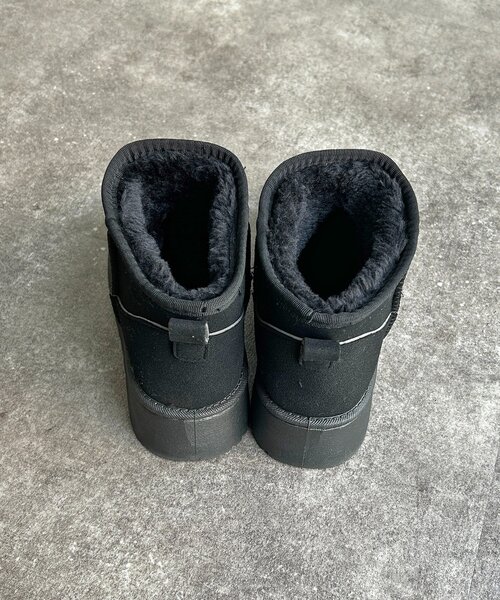 CPCM(シーピーシーエム)の「厚底ムートンブーツ(ブーツ・レディース・ブラック/キャメル・MEDIUM/LARGE/SMALL)」の7枚目の写真