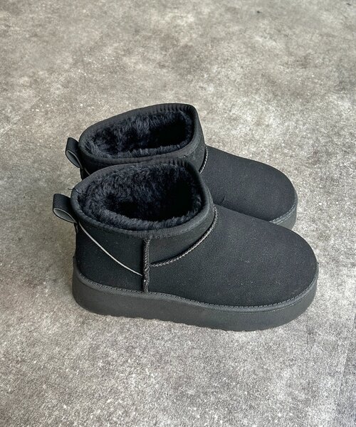 CPCM(シーピーシーエム)の「厚底ムートンブーツ(ブーツ・レディース・ブラック/キャメル・MEDIUM/LARGE/SMALL)」の8枚目の写真