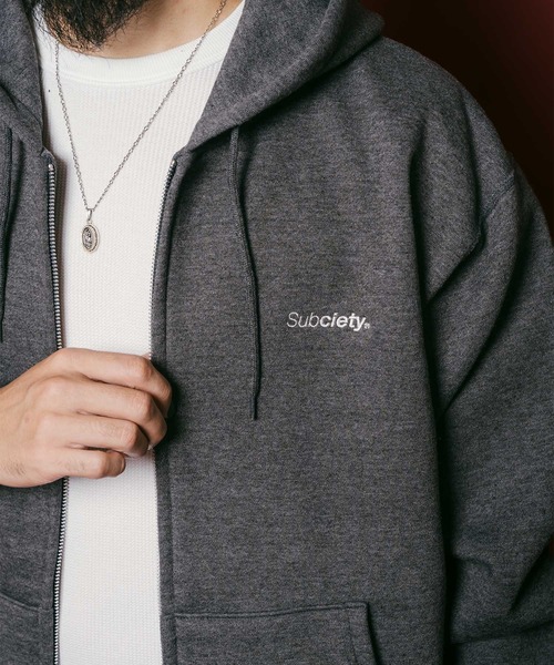Subciety(サブサエティ)の「Trademark zip hoodie(パーカー・メンズ・グレー/ネイビー/チャコール/ブラック・X-LARGE/LARGE/MEDIUM/SMALL/X-SMALL/XX-LARGE)」の13枚目の写真