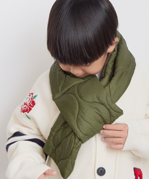 LOWRYS FARM（ローリーズファーム）の「キルティングマフラー　497261（マフラー・キッズ・カーキ/ブラック/アイボリー・FREE）」の7枚目の写真