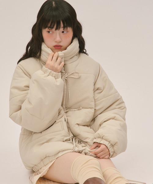 新品未使用♡pois♡ポワ、ribbon blouson、リボンブルゾン loin nuit（ロワンニュイ）の「ribbon padding blouson / リボン