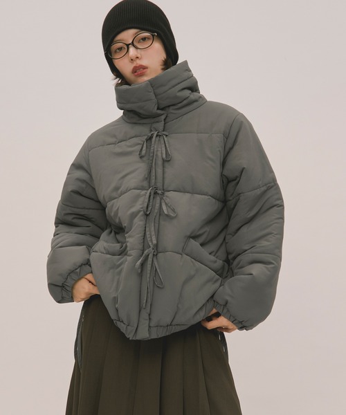 loin nuit（ロワンニュイ）の「ribbon padding blouson / リボン