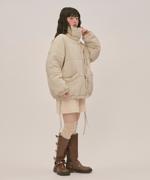 loin nuit（ロワンニュイ）の「ribbon padding blouson / リボン