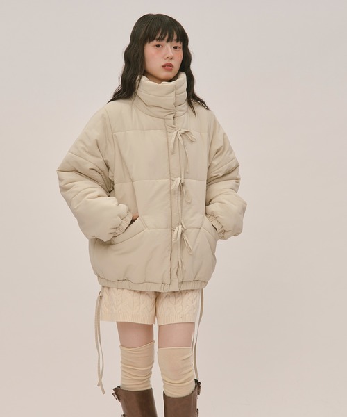 loin nuit（ロワンニュイ）の「ribbon padding blouson / リボン