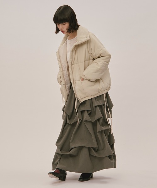 loin nuit（ロワンニュイ）の「ribbon padding blouson / リボン