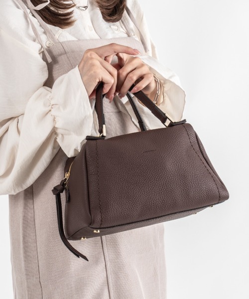 美品　レザー ショルダーバッグ ハンド　ブラウン ロリステッラ 2way セール】【LORISTELLA/ロリステッラ】2WAY レザー ハンドバッグ