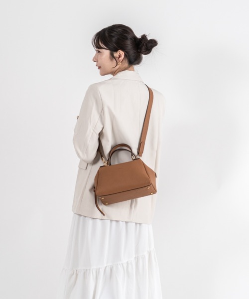 美品　レザー ショルダーバッグ ハンド　ブラウン ロリステッラ 2way セール】【LORISTELLA/ロリステッラ】2WAY レザー ハンドバッグ