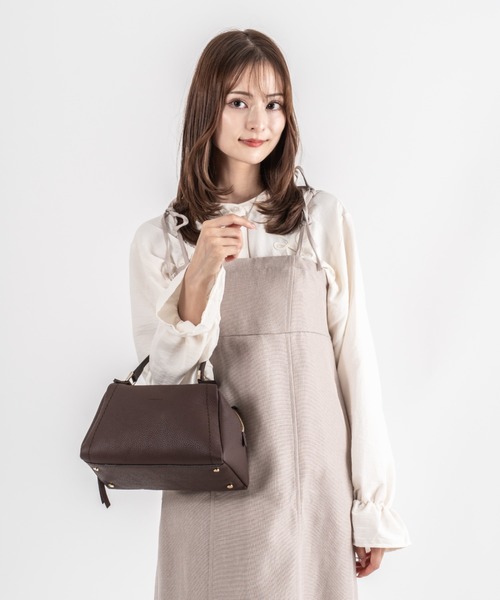 美品　レザー ショルダーバッグ ハンド　ブラウン ロリステッラ 2way セール】【LORISTELLA/ロリステッラ】2WAY レザー ハンドバッグ