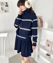 archivio ボーダートップス＆スカートセットアップ⭐︎ Aラインニットスカート《セットアップ着用可》 (ASF4142-C) | ANCHOR