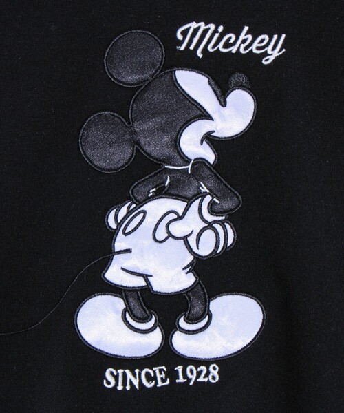 GLOSTER（グロスター）の「【ミッキー】UNISEX アップリケ＆フロッキー＆横振り刺繍 裏起毛スウェット（スウェット・メンズ・グレイッシュベージュ/ブラック/オフホワイト/ライトグレー/サックスブルー/チャコールグレー・L/M/XL）」の13枚目の写真