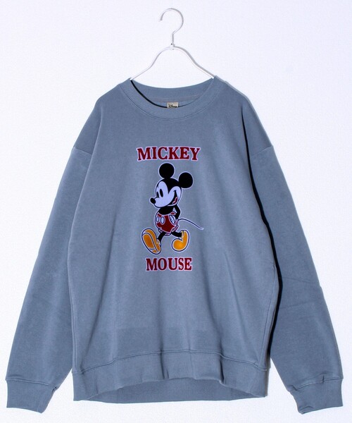 GLOSTER（グロスター）の「【ミッキー】UNISEX アップリケ＆フロッキー＆横振り刺繍 裏起毛スウェット（スウェット・メンズ・グレイッシュベージュ/ブラック/オフホワイト/ライトグレー/サックスブルー/チャコールグレー・L/M/XL）」の21枚目の写真