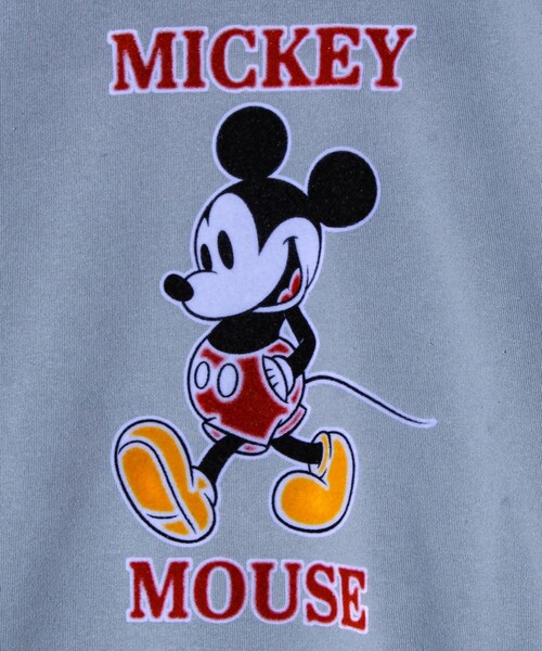 GLOSTER（グロスター）の「【ミッキー】UNISEX アップリケ＆フロッキー＆横振り刺繍 裏起毛スウェット（スウェット・メンズ・グレイッシュベージュ/ブラック/オフホワイト/ライトグレー/サックスブルー/チャコールグレー・L/M/XL）」の17枚目の写真