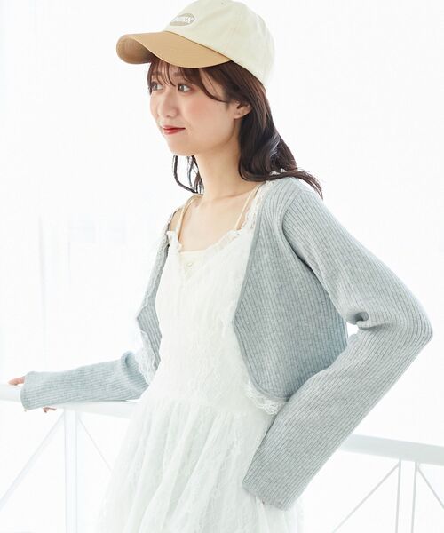 MAJESTIC LEGON（マジェスティックレゴン）の「レースフリルカーディガン（カーディガン/ボレロ・レディース・ボルドー/ピンク/アイボリー/ブラック/グレー・MEDIUM）」の11枚目の写真