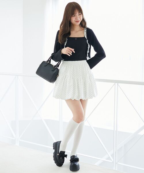 MAJESTIC LEGON（マジェスティックレゴン）の「レースフリルカーディガン（カーディガン/ボレロ・レディース・ボルドー/ピンク/アイボリー/ブラック/グレー・MEDIUM）」の14枚目の写真