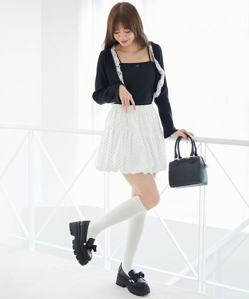 MAJESTIC LEGON（マジェスティックレゴン）の「レースフリルカーディガン（カーディガン/ボレロ・レディース・ボルドー/ピンク/アイボリー/ブラック/グレー・MEDIUM）」の15枚目の写真