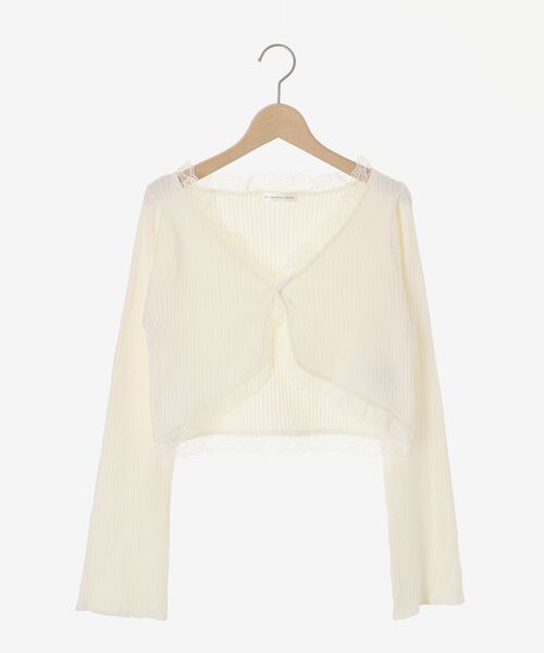 MAJESTIC LEGON（マジェスティックレゴン）の「レースフリルカーディガン（カーディガン/ボレロ・レディース・ボルドー/ピンク/アイボリー/ブラック/グレー・MEDIUM）」の22枚目の写真