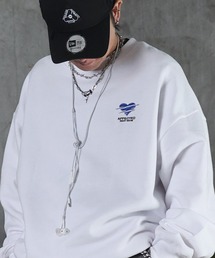 ILL'S | 裏起毛 ハートワンポイント刺繍クルーネックスウェット メンズ レディース ユニセックス(スウェット)