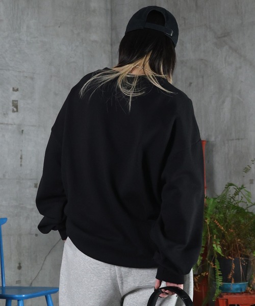 ILL'S（イルズ）の「裏起毛 ハートワンポイント刺繍クルーネックスウェット メンズ レディース ユニセックス（スウェット・メンズ・パープル/ホワイト/ブラック・M/L）」の16枚目の写真