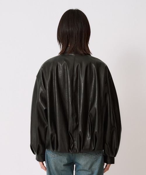新作》コクーンレザーボンバージャケット｜アウター/レザーブルゾン/冬