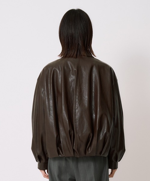 新作》コクーンレザーボンバージャケット｜アウター/レザーブルゾン/冬