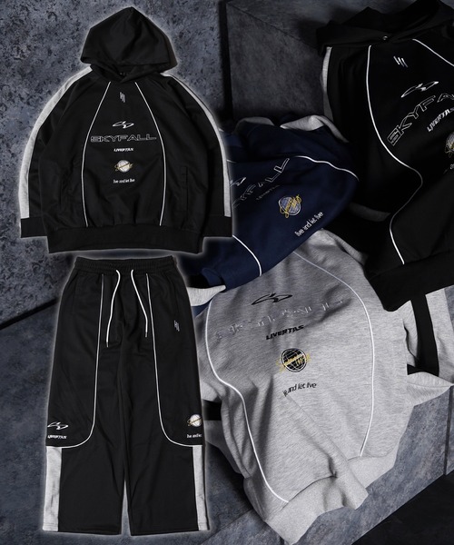 1111clothing(ワンフォークロージング)の「パイピング デザイン スウェットパンツ / Piping Design Sweatpants(スウェットパンツ・メンズ・ブラック/ネイビー/グレー・L/M)」の7枚目の写真