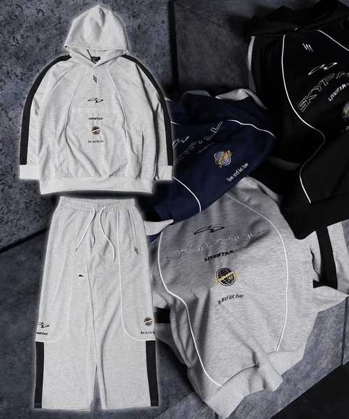 1111clothing(ワンフォークロージング)の「パイピング デザイン スウェットパンツ / Piping Design Sweatpants(スウェットパンツ・メンズ・ブラック/ネイビー/グレー・L/M)」の13枚目の写真