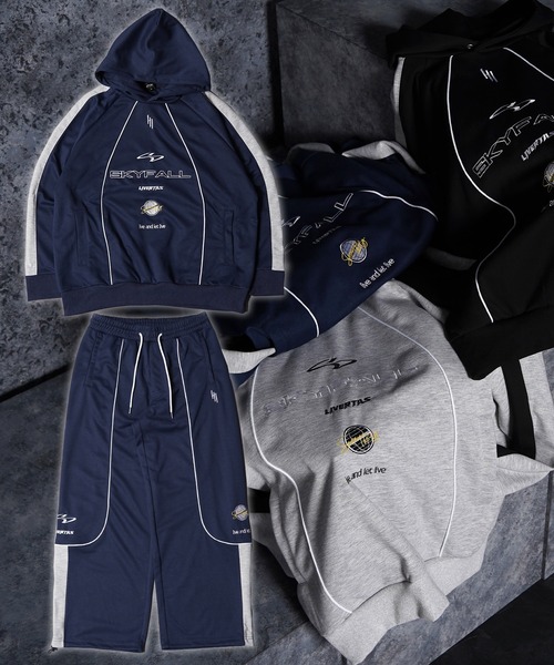 1111clothing(ワンフォークロージング)の「パイピング デザイン スウェットパンツ / Piping Design Sweatpants(スウェットパンツ・メンズ・ブラック/ネイビー/グレー・L/M)」の10枚目の写真