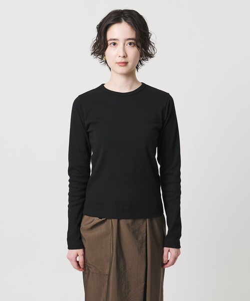 UNITED ARROWS(ユナイテッドアローズ)の「コットン フライス ロング カットソー(Tシャツ/カットソー・レディース・ブラック/ホワイト・FREE)」の6枚目の写真
