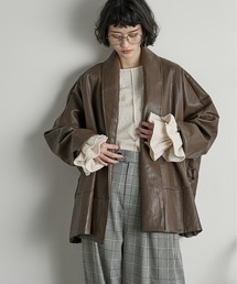 極希少⭐︎カステルバジャック フェイクレザーコート両面プリント 刺繍 ジップアップ その他アウター（合成皮革/人工皮革）ファッション通販 - ZOZOTOWN