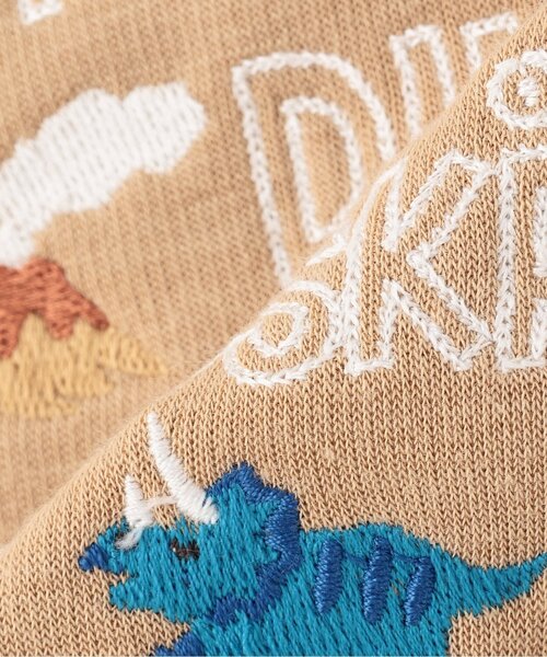 kladskap（クレードスコープ）の「【人気商品再入荷】【直営店で取り扱い無し】恐竜刺しゅうロング丈ストレートパンツ（その他パンツ・キッズ・ブラック/ベージュ・90cm/120cm/110cm/100cm）」の6枚目の写真