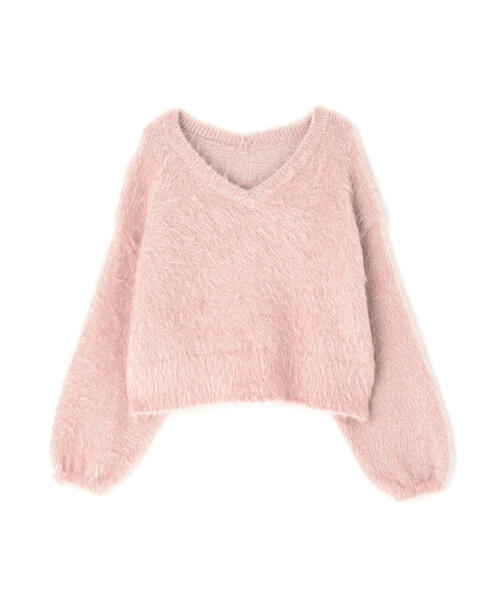 ◇ヘアリーラメニットシリーズ Vネックニット（ニット/セーター