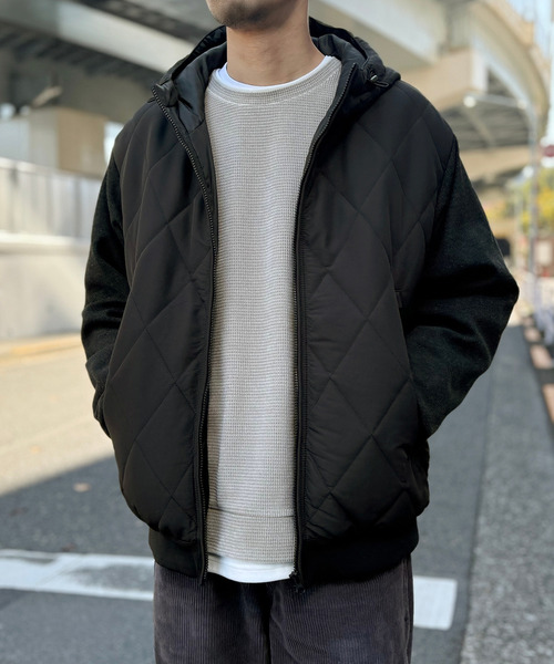 ikka(イッカ)の「【芸能人着用】sorona(R)ブロックスコンビパーカー(ブルゾン・メンズ・ブラック/グレー/ネイビー・M/L/XL/S)」の2枚目の写真
