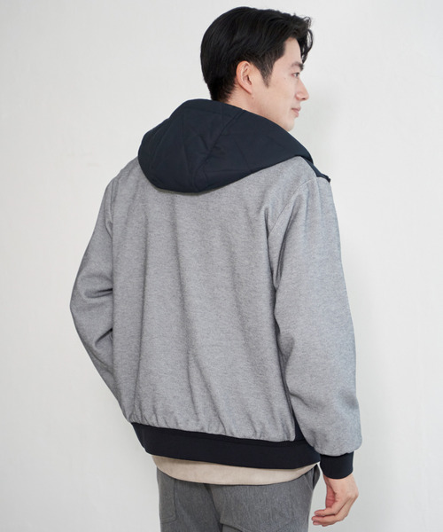 ikka(イッカ)の「【芸能人着用】sorona(R)ブロックスコンビパーカー(ブルゾン・メンズ・ブラック/グレー/ネイビー・M/L/XL/S)」の9枚目の写真