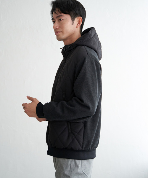 ikka(イッカ)の「【芸能人着用】sorona(R)ブロックスコンビパーカー(ブルゾン・メンズ・ブラック/グレー/ネイビー・M/L/XL/S)」の13枚目の写真